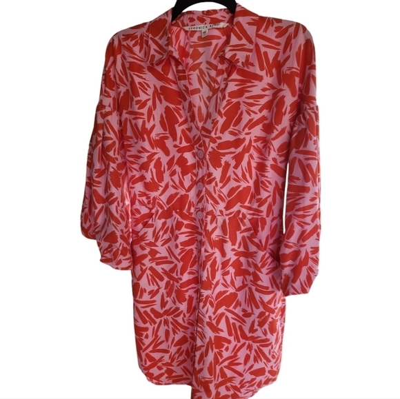 Veronica Beard Dresses & Skirts - Veronica Beard orange pink Dress 4 Samy pink puff sleeves